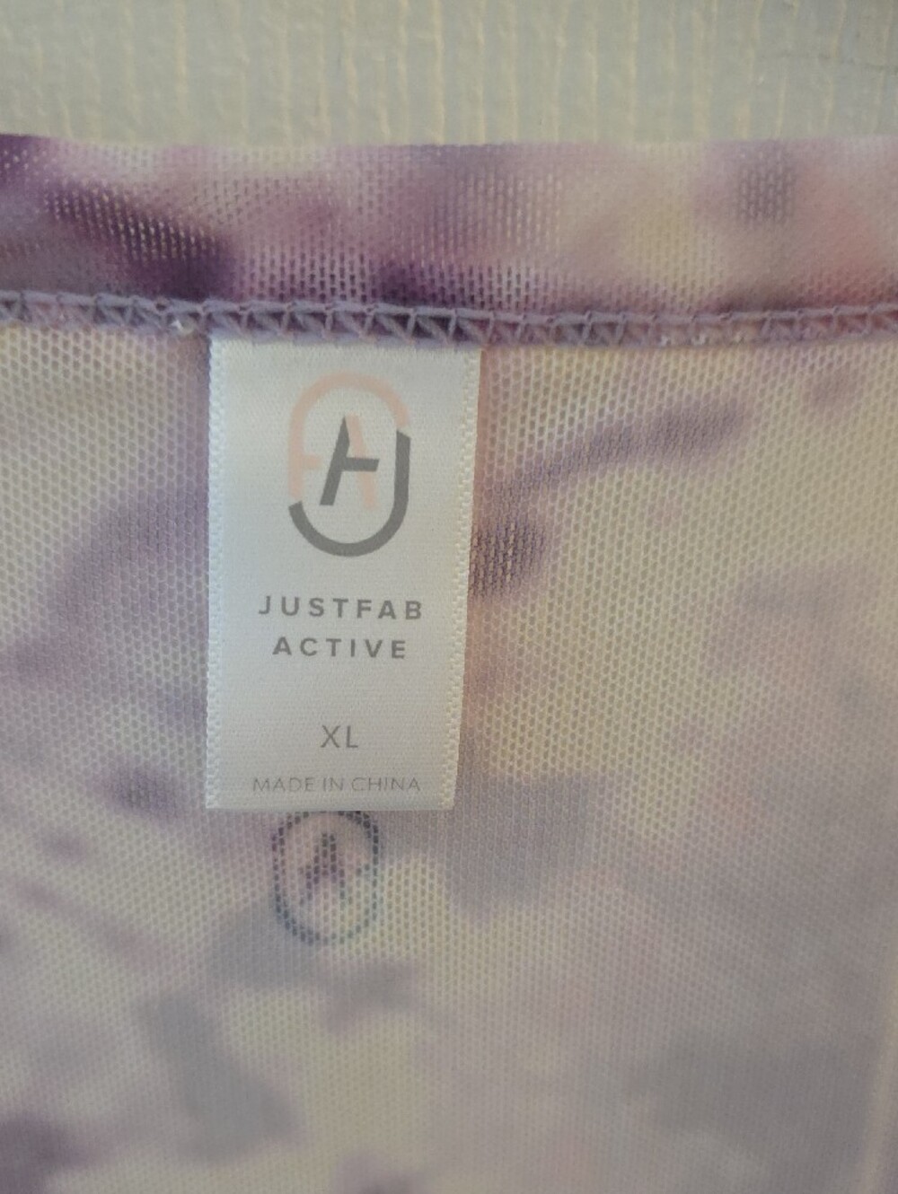 JustFab Lavender and Cream Tie-Dye Scoop Neck Tee - Picture 2 of 5